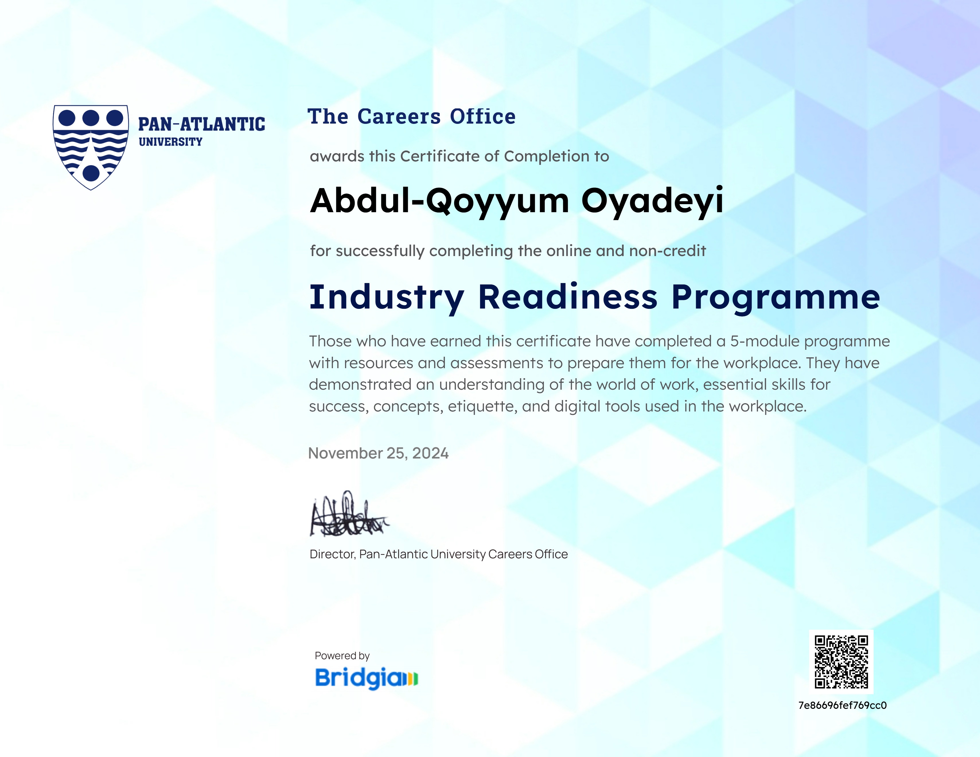 PAU Industry Readiness Programme