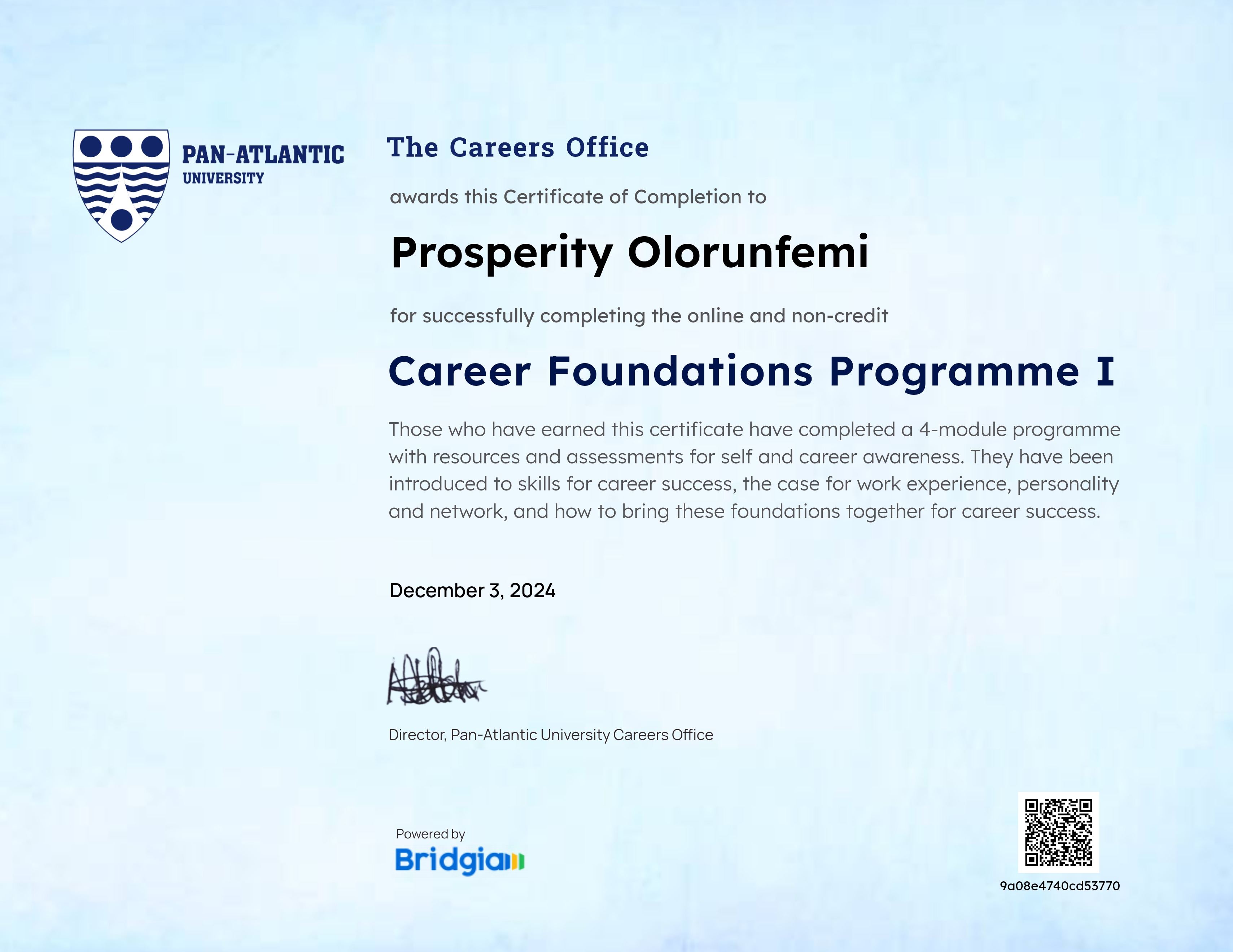 PAU Career Foundations Programme I
