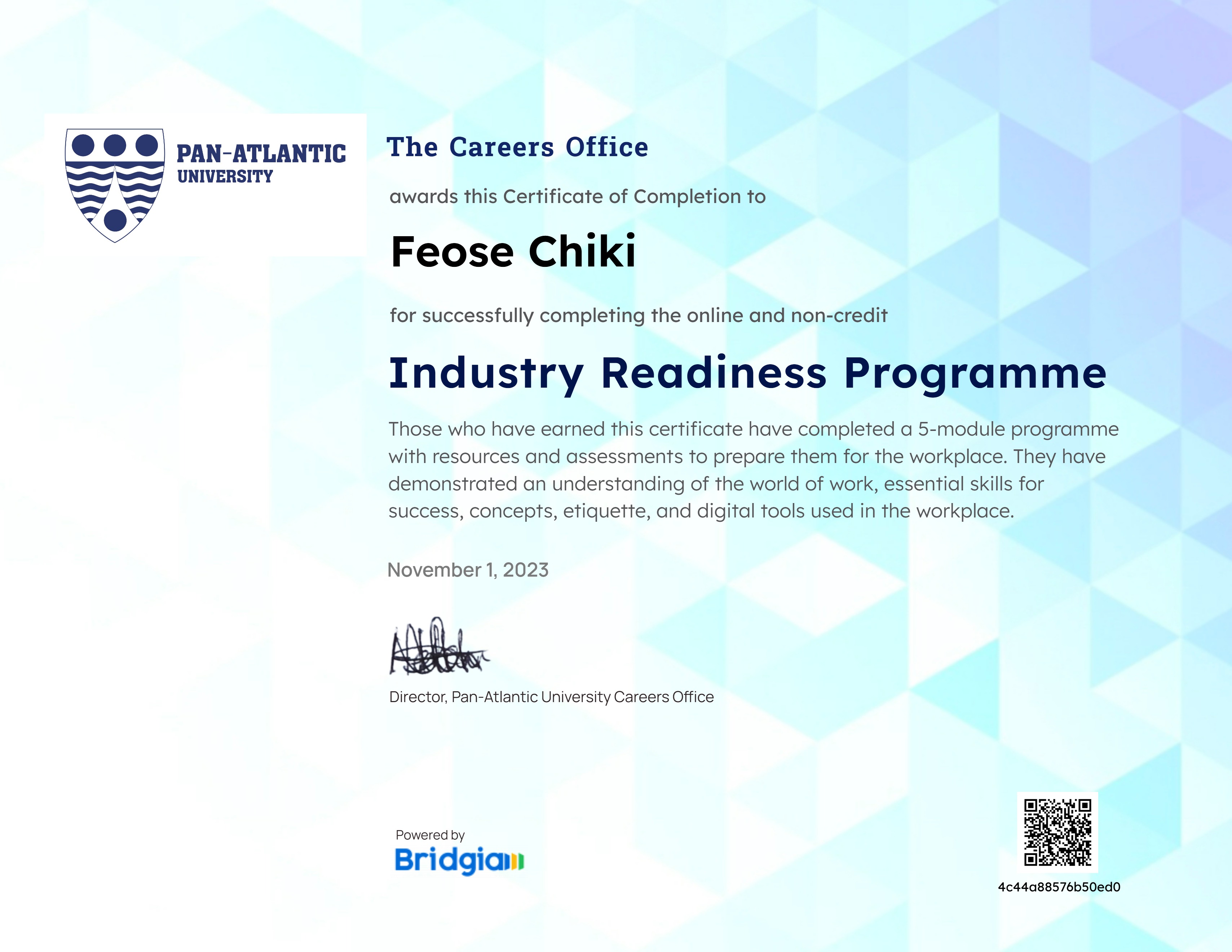 PAU Industry Readiness Programme