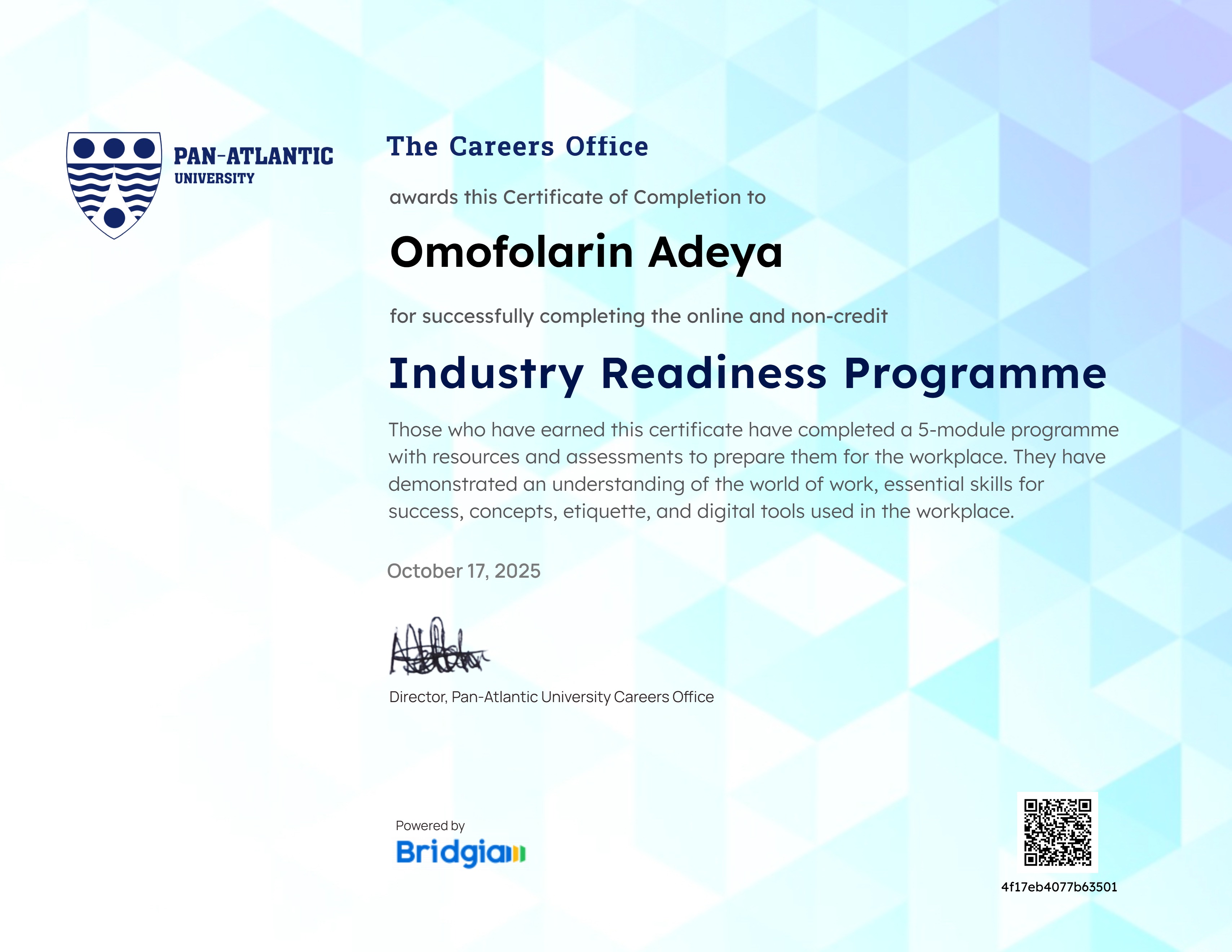 PAU Industry Readiness Programme