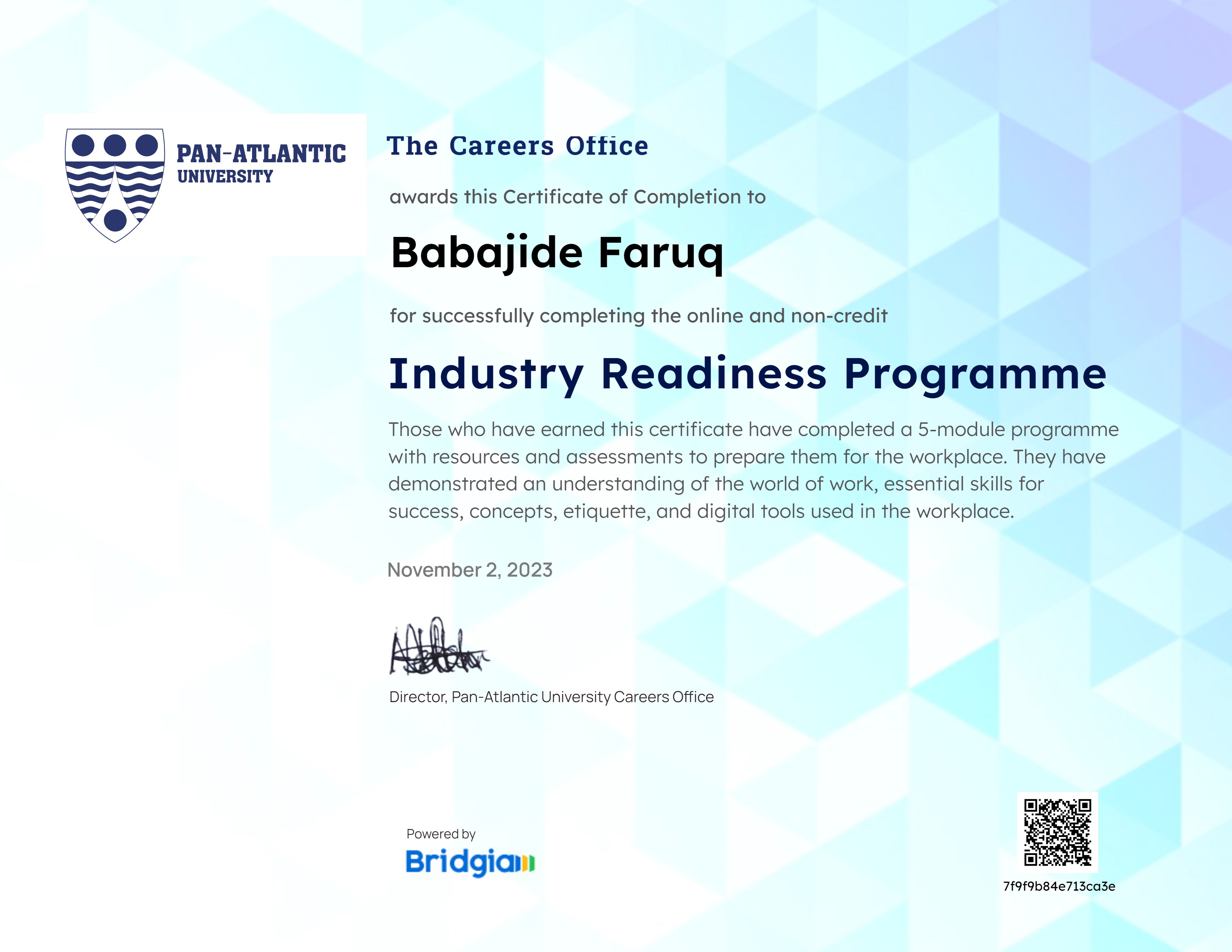 PAU Industry Readiness Programme