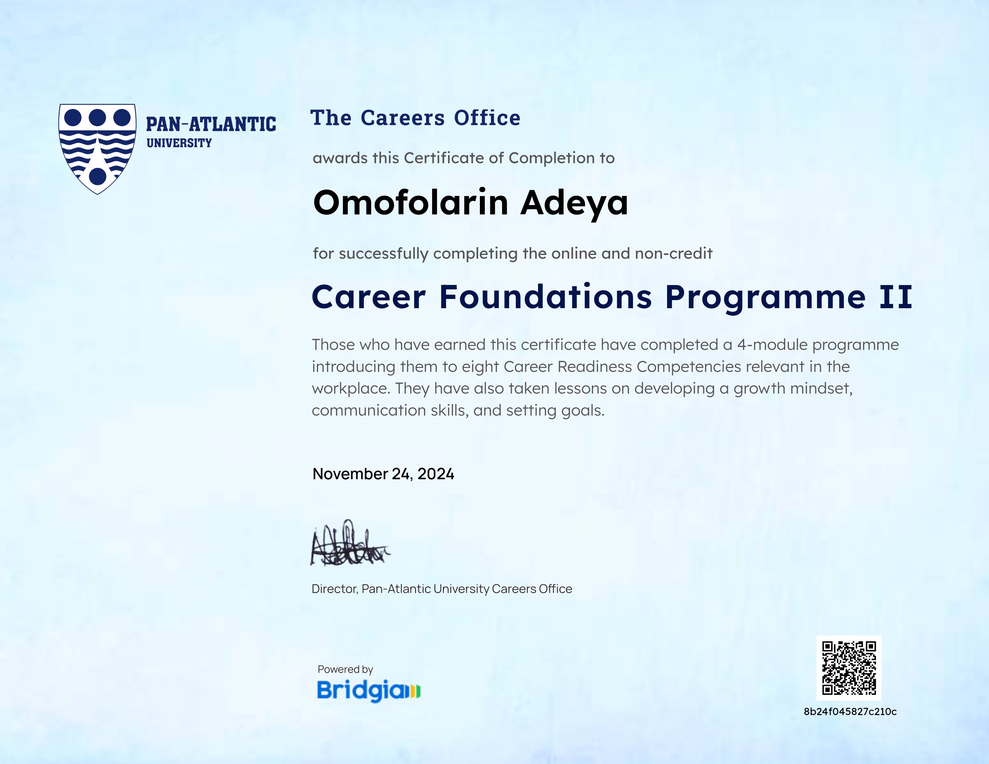 PAU Career Foundations Programme II