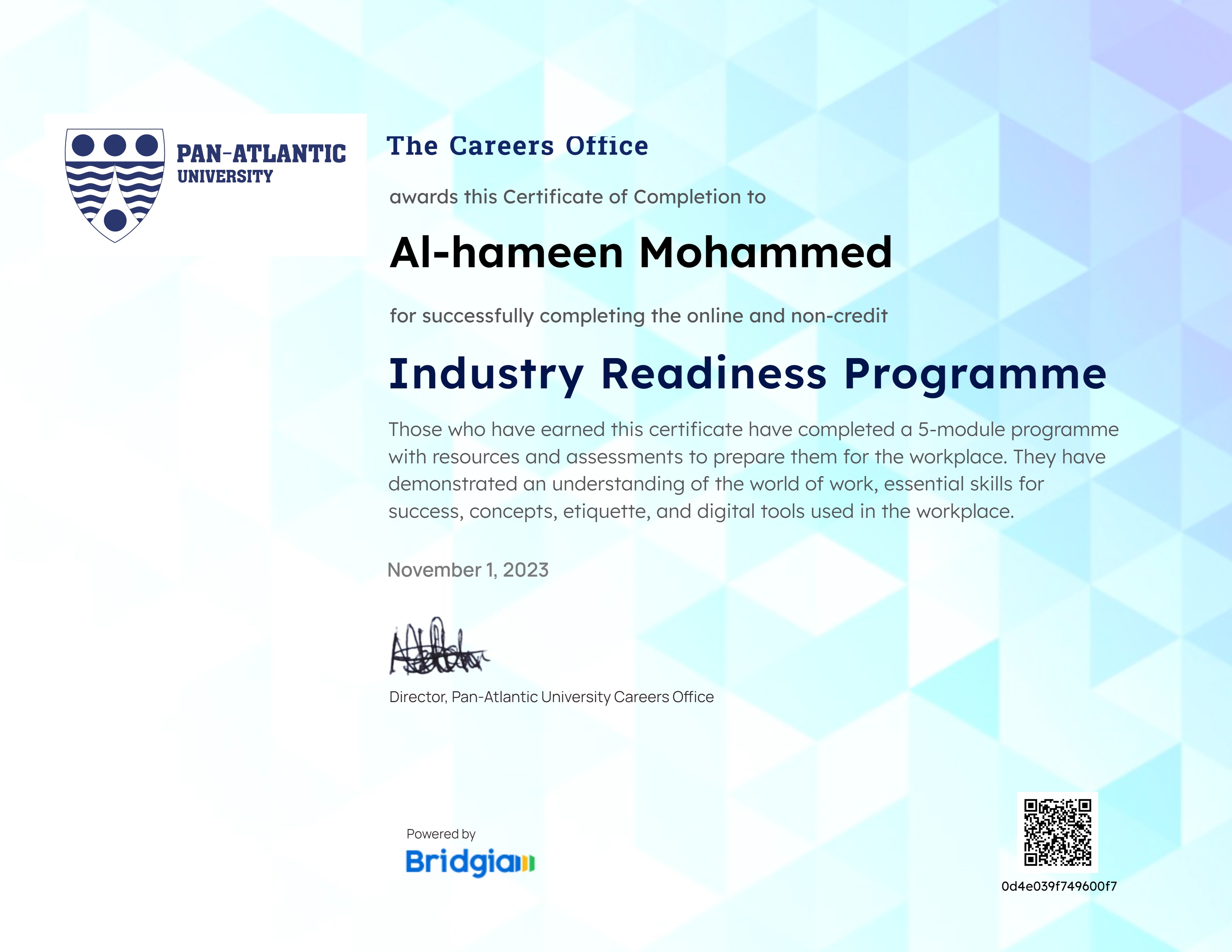 PAU Industry Readiness Programme
