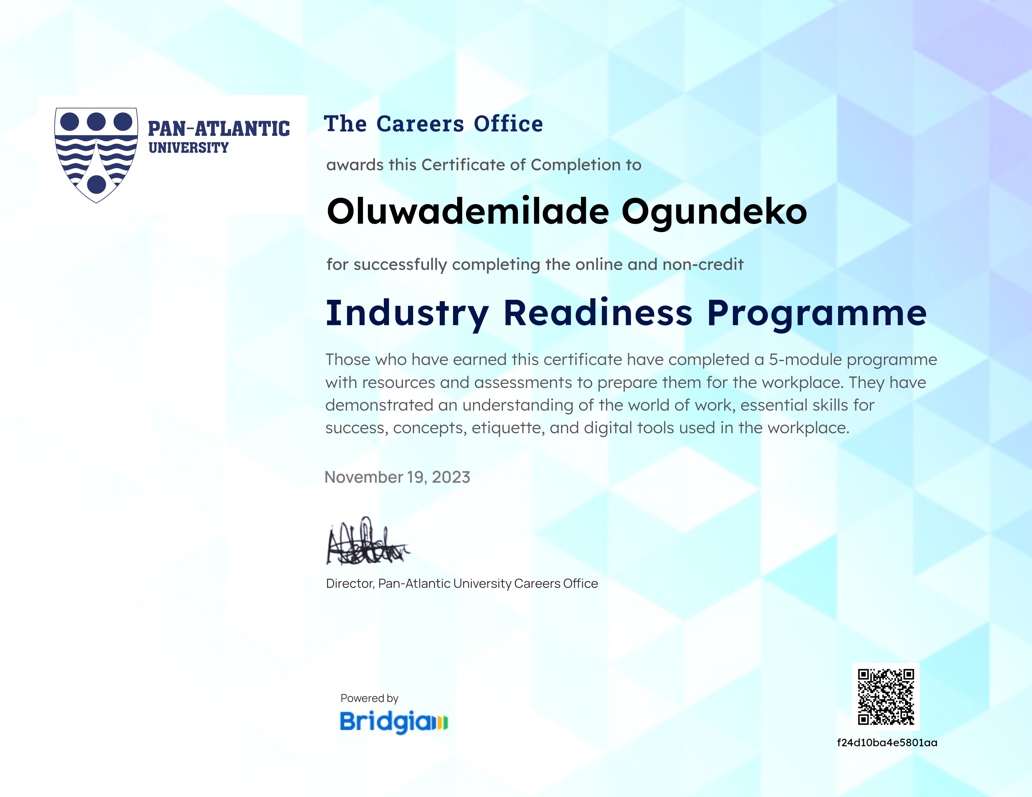PAU Industry Readiness Programme